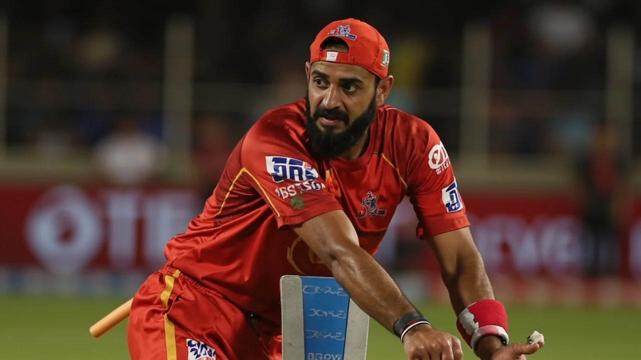 A tight sideline frame of an IPL bowling action under lights, capturing the kind of role that defined LSG's overseas seamer hunt in the 2026 mini-auction